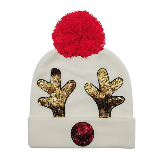 Do Everything In Love Reindeer Beanie With String Pom