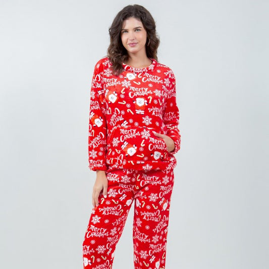 Super Soft Fleece "Merry Christmas" Santa Pajama Set