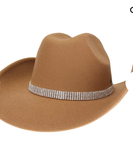 Houston Sequin Stars Cowboy Hat- Camel