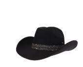 Silverton Vegan Fabric Cowboy Hat- Black