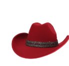 Silverton Vegan Fabric Cowboy Hat - Burgandy