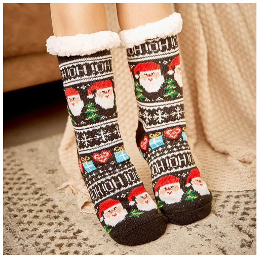 Santa Gifts Christmas Sherpa Socks